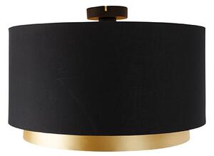 Moderní stropní svítidlo černé se zlatým duo stínem 47 cm - Combi
