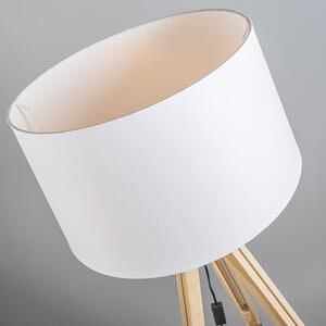 Stojací lampa přírodní s odstínem bílého lnu 45 cm - Stativ