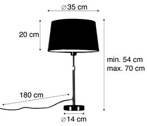 Stolní lampa černá s odstínem šedi 35 cm nastavitelná - Parte