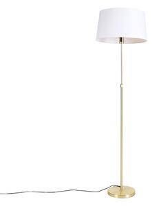 Stojací lampa zlatá / mosaz s plátěným odstínem bílá 45 cm - Parte