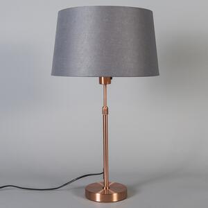Stolní lampa měděná se stínidlem šedá 35 cm nastavitelná - Parte