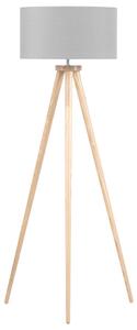 Stojací lampa NITRA Dubové dřevo Šedá