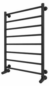 Koupelnový žebříkový radiátor INOX FLAT 163W/230V 77x53 cm nerez/černá