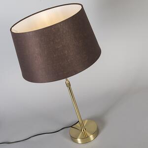 Stolní lampa zlatá / mosaz s hnědým odstínem nastavitelná 35 cm - Parte