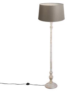 Venkovská stojací lampa taupe s plátěným odstínem 45 cm - Classico
