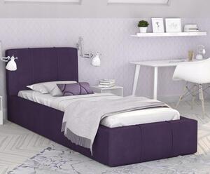 Čalouněná postel 90x200 cm EMMA Fialová s roštem