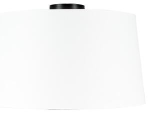 Stropní svítidlo matně černé s bílým odstínem 45 cm - Combi