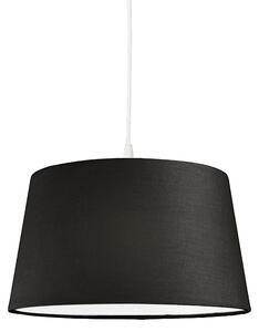 Moderní závěsná lampa bílá s černým odstínem 45 cm - Pendel