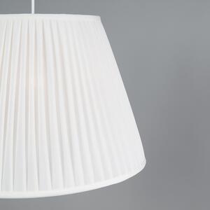 Retro závěsná lampa krémová 45 cm - Plisse