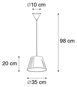 Retro závěsná lampa bílá 35 cm - Plisse