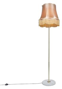 Retro stojací lampa mosaz s odstínem Granny zlatá 45 cm - Kaso