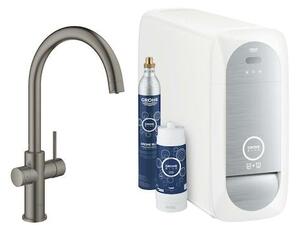 Dřezová baterie GROHE Blue Home s filtrem kartáčovaný Hard Graphite 31455AL1
