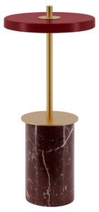 Umage Červená mramorová stolní nabíjecí LED lampa Asteria Move 25,5 cm