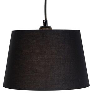 Závěsná lampa se 3 bavlněnými odstíny černé se zlatou - Cava
