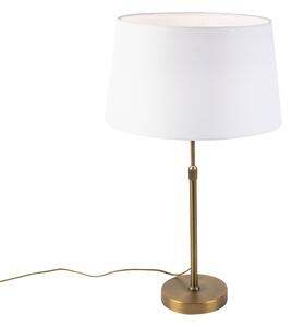 Bronzová stolní lampa s lněným odstínem bílá 35cm - Parte