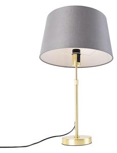 Stolní lampa zlatá / mosaz s odstínem lnu šedý 35 cm - Parte