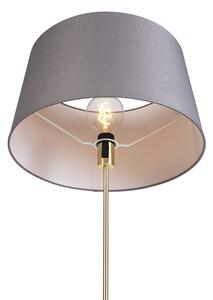 Stojací lampa zlatá / mosaz s odstínem lnu šedý 45 cm - Parte