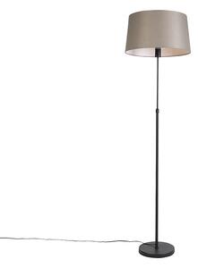 Stojací lampa černá s odstínem taupe lnu nastavitelná 45 cm - Parte