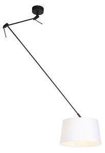 Závěsná lampa s lněným stínidlem bílá 35 cm - Blitz I černá