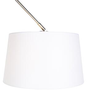Závěsná lampa s lněným stínidlem bílá 35 cm - ocel Blitz I