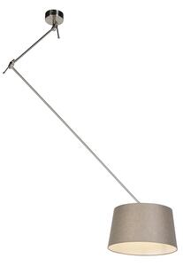 Závěsná lampa s plátěným stínidlem taupe 35 cm - ocel Blitz I
