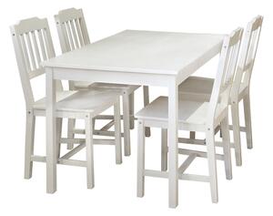 IdeaNabytek Stůl + 4 židle 8849 bílý lak