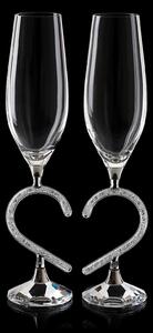Křišťálové svatební sklenice - zavřené 2ks Zlaté