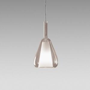 Designové závěsné svítidlo Gea Luce Ofelia S/11 Barva skla: Transparentní kouřové sklo, Barva montury: Bílá