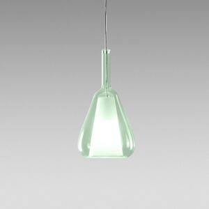 Designové závěsné svítidlo Gea Luce Ofelia S/11 Barva skla: Transparentní zelené sklo, Barva montury: Černá