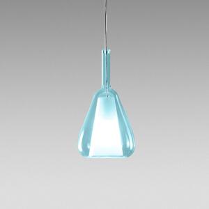 Designové závěsné svítidlo Gea Luce Ofelia S/11 Barva skla: Transparentní modré sklo, Barva montury: Bílá