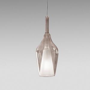 Designové závěsné svítidlo Gea Luce Ofelia S/12 Barva skla: Transparentní kouřové sklo, Barva montury: Bílá