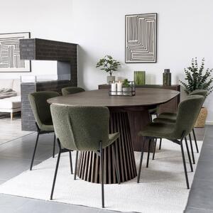 Jídelní rozkládací stůl Osaka smoked, kulatý, dubová dýha, Ø120–200×75 cm – House Nordic 6
