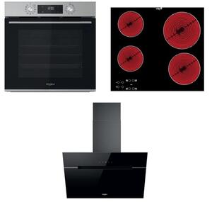 Akční set spotřebičů Whirlpool trouba OMK58CU1SX + sklokeramická deska AKT8090NE + komínový odsavač par WHVP62FLTSK SETWH20