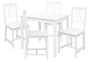 IdeaNabytek Jídelní stůl 8842B bílý lak + 4 židle 869B bílý lak