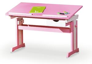 Psací stůl CECILIA, růžový/bílý
