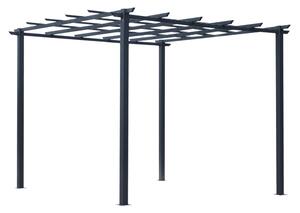 OUTSUNNY Kovová zahradní pergola samostatně stojící 250 x 230 x 250 cm černá