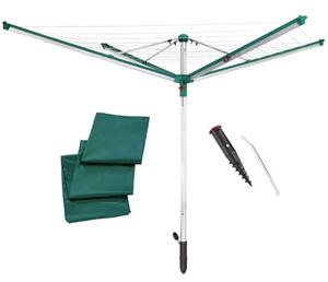 Linomatic 600 DeLuxe Cover Zahradní sušák na prádlo s obalem + Ukotvovací držák LEIFHEIT set 82008+8
