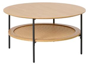 Kulatý konferenční stolek v dekoru dubu v přírodní barvě ø 80 cm Pensacola – Unique Furniture