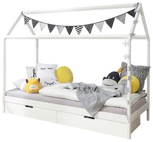 DĚTSKÁ POSTEL SE STŘÍŠKOU, 90/200 cm, bílá MID.YOU, Online Only
