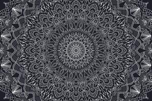 Tapeta detailní ozdobná Mandala v černobílém