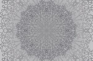 Tapeta šedý kruhový ornament
