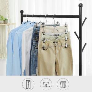 SONGMICS Ramínko na kalhoty 4 řady s klipy 3ks 32 cm stříbrná