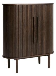 Skříňka v dekoru dubu s posuvnými dveřmi v tmavě přírodní barvě 100x118x40 cm Meta – Unique Furniture