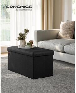 SONGMICS Taburet s úložným prostorem nosnost 300 kg 89 l 76 x 38 x 38 cm černá