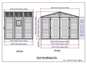 Zahradní domek Duramax WoodBridge Plus 7,6 m² + podlahová konstrukce (model 40214 -10,5x8´)