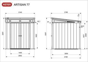 Artisan 7x7 Zahradní domek 214 x 226 x 218 cm, plastový, šedá/antracit KETER 17203426