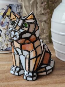Stolní Tiffany lampa kočka - 15*15*16 cm E14/max 1*15W