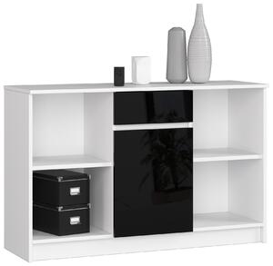 Ak furniture Komoda B-17 120 cm bílá/černá