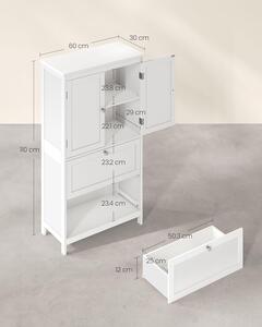 VASAGLE Koupelnová skříňka se zásuvkami 60 x 110 x 30 cm bílá