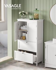 VASAGLE Koupelnová skříňka se zásuvkami 60 x 110 x 30 cm bílá